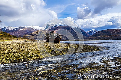 The beautiful view at Corpach near Fort William in the Highlands of Scotland Editorial Stock Photo