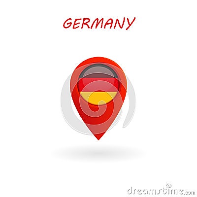 Location Icon for Germany Flag, Vector Vector Illustration