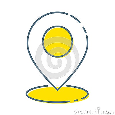 Location icon vector. Pin sign Isolated on white background. Navigation map, gps, direction, place, compass, contact Vector Illustration