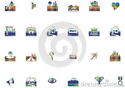 Location icons Stock Photo