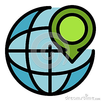 Location illegal immigrants icon color outline vector Stock Photo