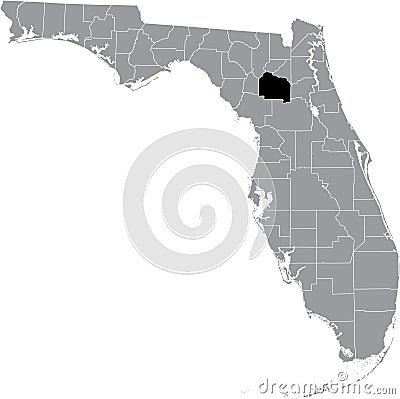 Location map of the Alachua county of Florida, USA Vector Illustration