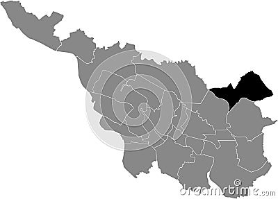 Location map of the Borgfeld subdistrict of Bremen, Germany Vector Illustration