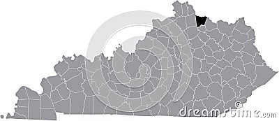 Location map of the Bracken County of Kentucky, USA Vector Illustration