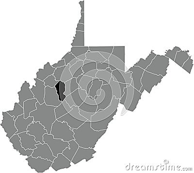 Location map of the Calhoun County of West Virginia, USA Vector Illustration