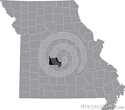 Location map of the Camden County of Missouri, USA Vector Illustration