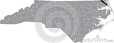 Location map of the Camden County of North Carolina, USA Vector Illustration