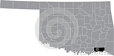 Location map of the Choctaw County of Oklahoma, USA Vector Illustration