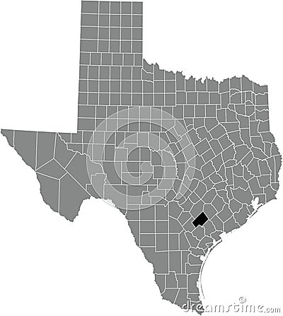 Location map of the DeWitt County of Texas, USA Vector Illustration
