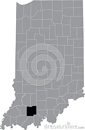 Location map of the Dubois County of Indiana, USA Vector Illustration