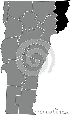 Location map of the Essex County of Vermont, USA Vector Illustration