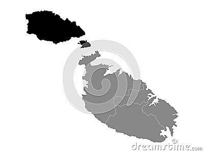 Location Map of Gozo Region Vector Illustration