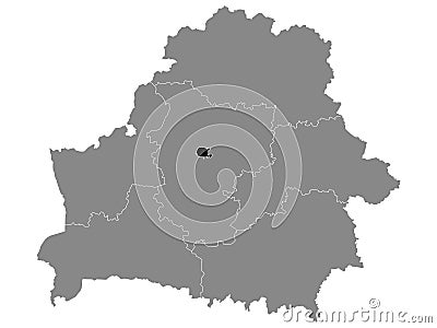Location Map of Minsk City Region Vector Illustration