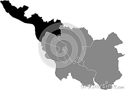 Location map of the Nord North district of Bremen, Germany Vector Illustration