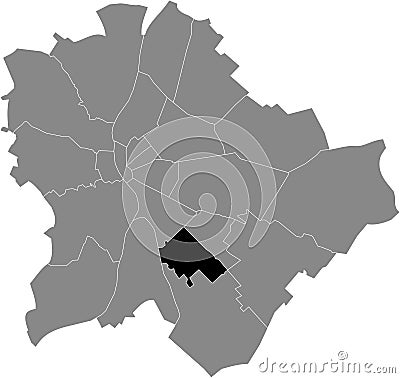 Location map of the PesterzsÃ©bet 20th district XX kerÃ¼let Vector Illustration