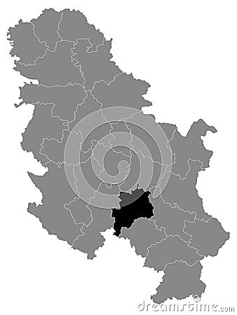 Location Map of Rasina District Vector Illustration