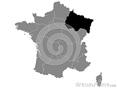 Location Map of Region Grand Est Vector Illustration
