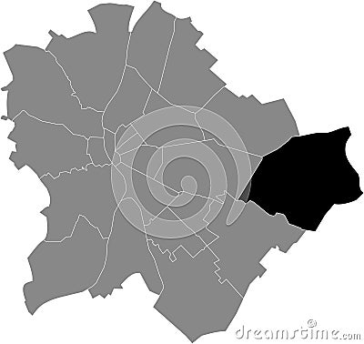 Location map of the RÃ¡kosmente 17th district XVII kerÃ¼let Vector Illustration