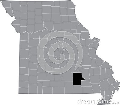 Location map of the Shannon County of Missouri, USA Vector Illustration