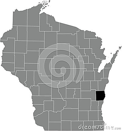 Location map of the Sheboygan County of Wisconsin, USA Vector Illustration