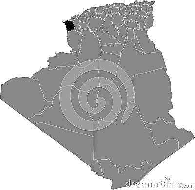 Location map of Tlemcen province Vector Illustration