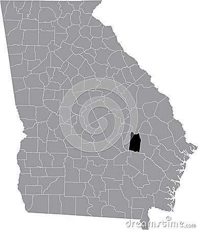 Location map of the Toombs county of Georgia, USA Vector Illustration