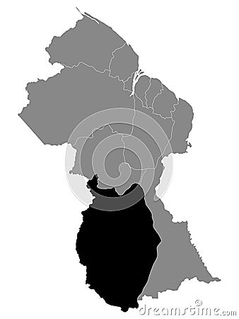 Location Map of Upper Takutu-Upper Essequibo Region Vector Illustration