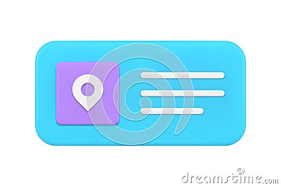 Location map user interface window quick tips smartphone desktop button menu 3d icon vector Vector Illustration