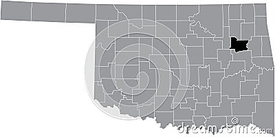 Location map of the Wagoner County of Oklahoma, USA Vector Illustration