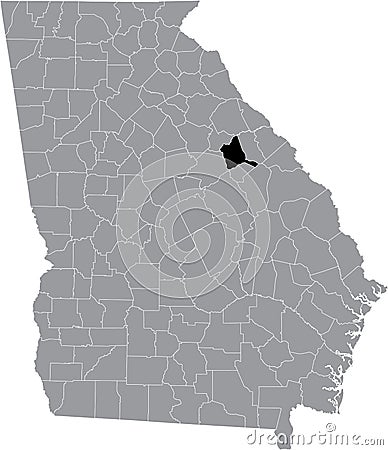 Location map of the Warren county of Georgia, USA Vector Illustration