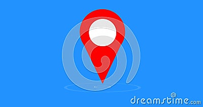 3D location pinpointer with circles forming under it. Stock Photo