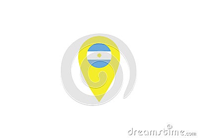 Location pin Argentina map navigation label symbol Vector Illustration