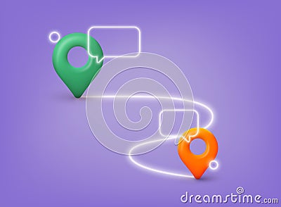 Location pin icon. GPS navigator pointer. 3D Vector Illustration