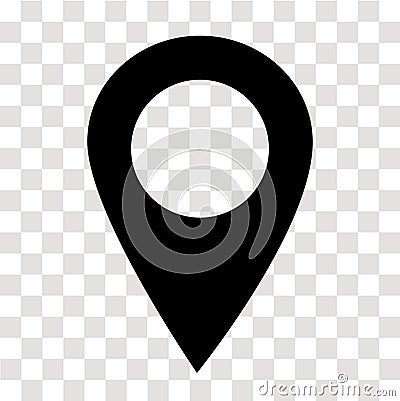 Location pin icon on transparent. map marker sign. flat style. map point symbol. map pointer symbol. map pin sign Vector Illustration