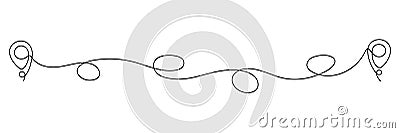 Location pointer continuous one line drawing Cartoon Illustration