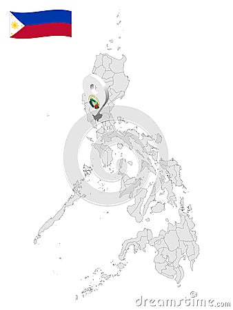Location Province of Pampanga on map Philippines. 3d location sign of Pampanga. Quality map with provinces of Philippines Vector Illustration