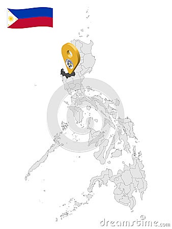 Location Province of Pangasinan on map Philippines. 3d location sign of Pangasinan. Quality map with provinces of Philippines Vector Illustration