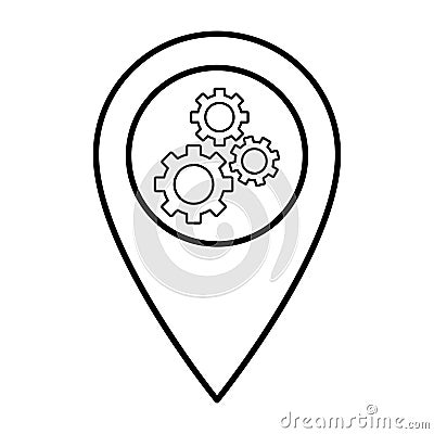 Location Setting Icon In Outline Style Vector Illustration