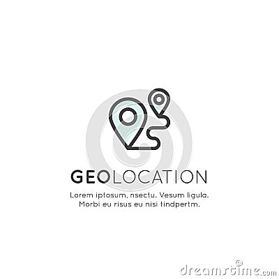 Location Tag, Proximity Marketing, Global Network Connection, Location Identification Vector Illustration