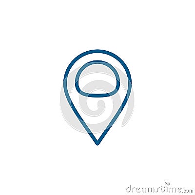 Locator Line Blue Icon On White Background. Blue Flat Style Vector Illustration Vector Illustration