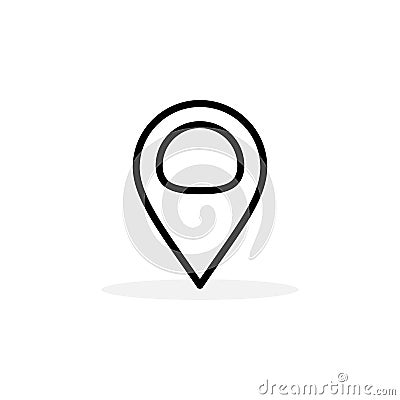 Locator Line Icon In Flat Style Vector For App, UI, Websites. Black Icon Vector Illustration Vector Illustration