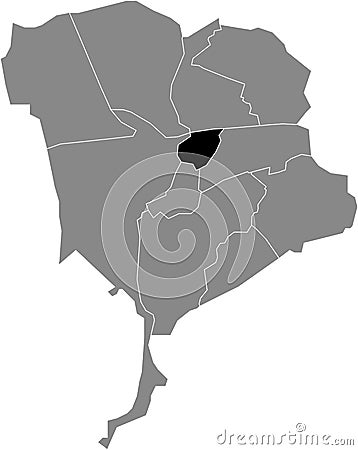 Locator map of the CENTRUM DISTRICT, BREDA Vector Illustration