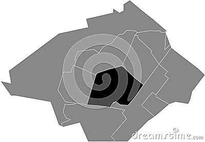 Locator map of the CENTRUM DISTRICT, ZOETERMEER Vector Illustration