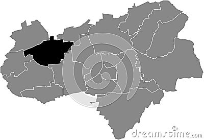 Locator map of the ELLIEHAUSEN DISTRICT, GÃ–TTINGEN Vector Illustration