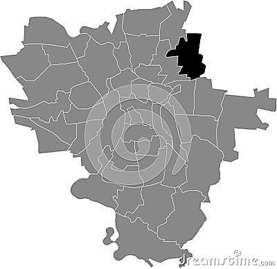 Locator map of the MÃ–TZLICH DISTRICT, HALLE SAALE Vector Illustration