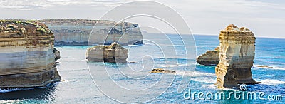 Panorama Loch Gorge near 12 Apostles in Victoria Australia Stock Photo