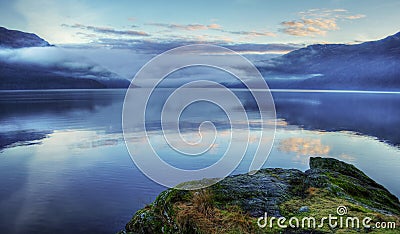 Loch Lomond lake after sunset, Scotland Stock Photo