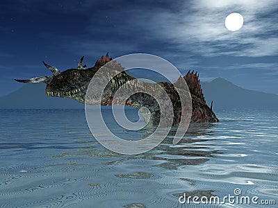 The Loch Ness Monster Cartoon Illustration