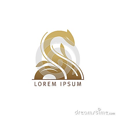 Loch ness, snake or dragon logo Vector Illustration