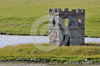 Loch Scolpaig Tower Stock Photo